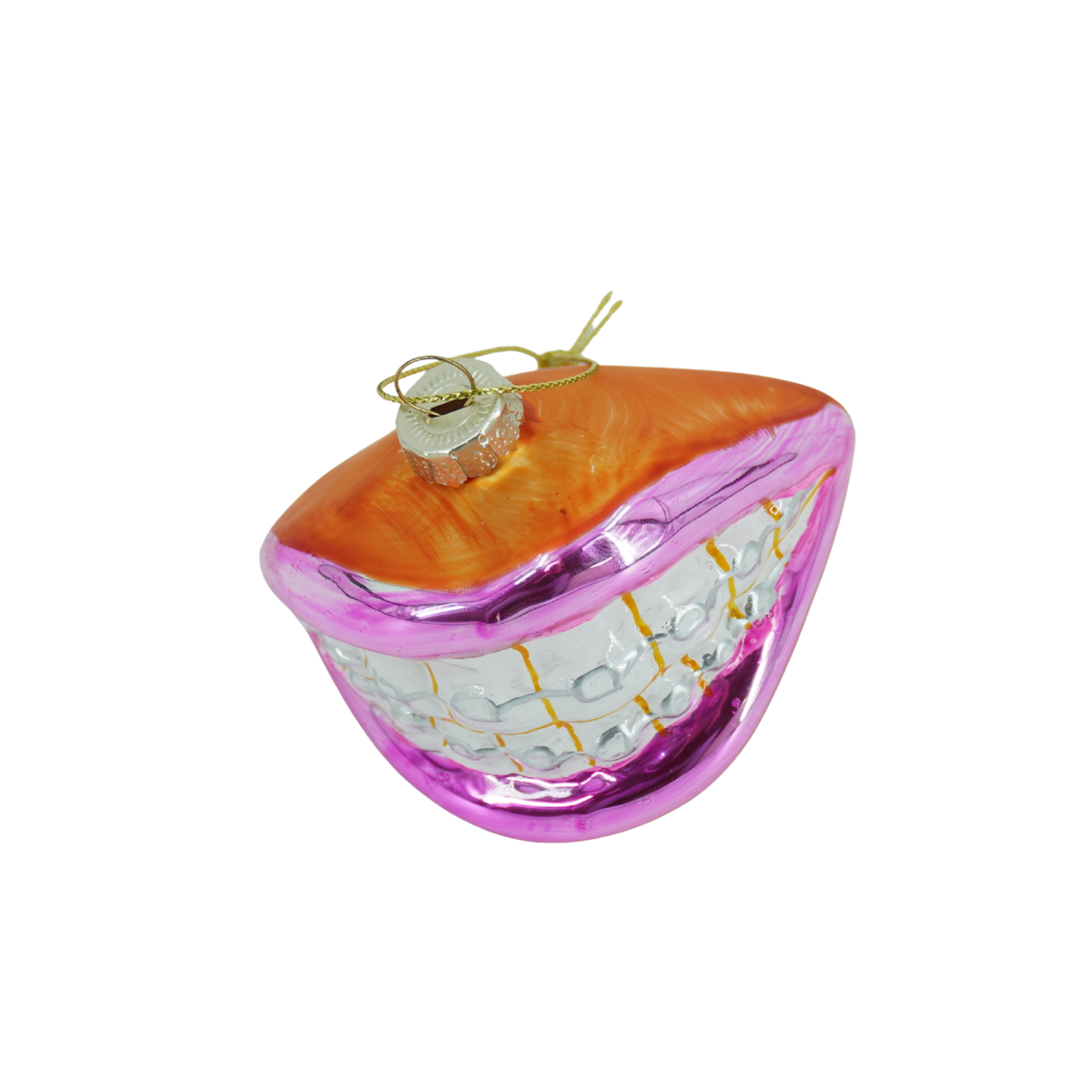 Ornement - Suspension de Noël - Lèvre de Bracelet - Verre - Rose - 9x6,5x6,5cm