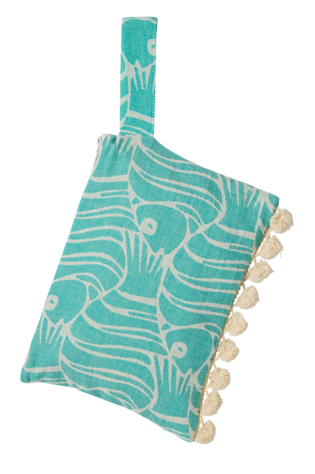 Pochette de plage Poisson émeraude - intérieur imperméable