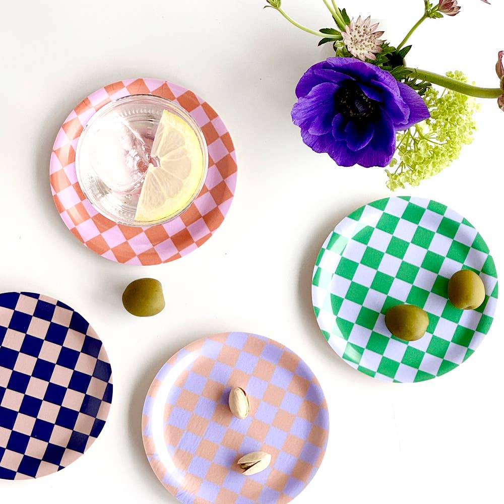 ENSEMBLE DE 4 SOUS-VERRES CHECKER - Fresh Mix - 11 cm