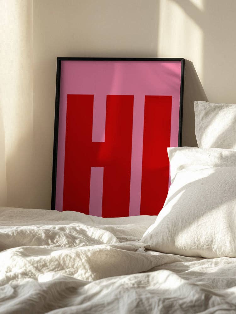 Impression artistique typographique « HI » — Poster graphique pop: Pas de cadre / 30x40 cm
