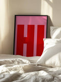 Impression artistique typographique « HI » — Poster graphique pop: Pas de cadre / 30x40 cm