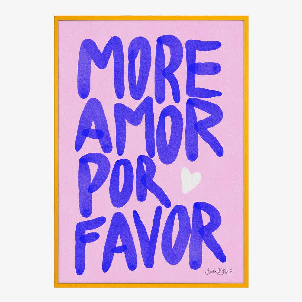 Affiche d'art « Plus d'amour, s'il vous plaît » — Peinte à la main: Pas de cadre / 30x40 cm