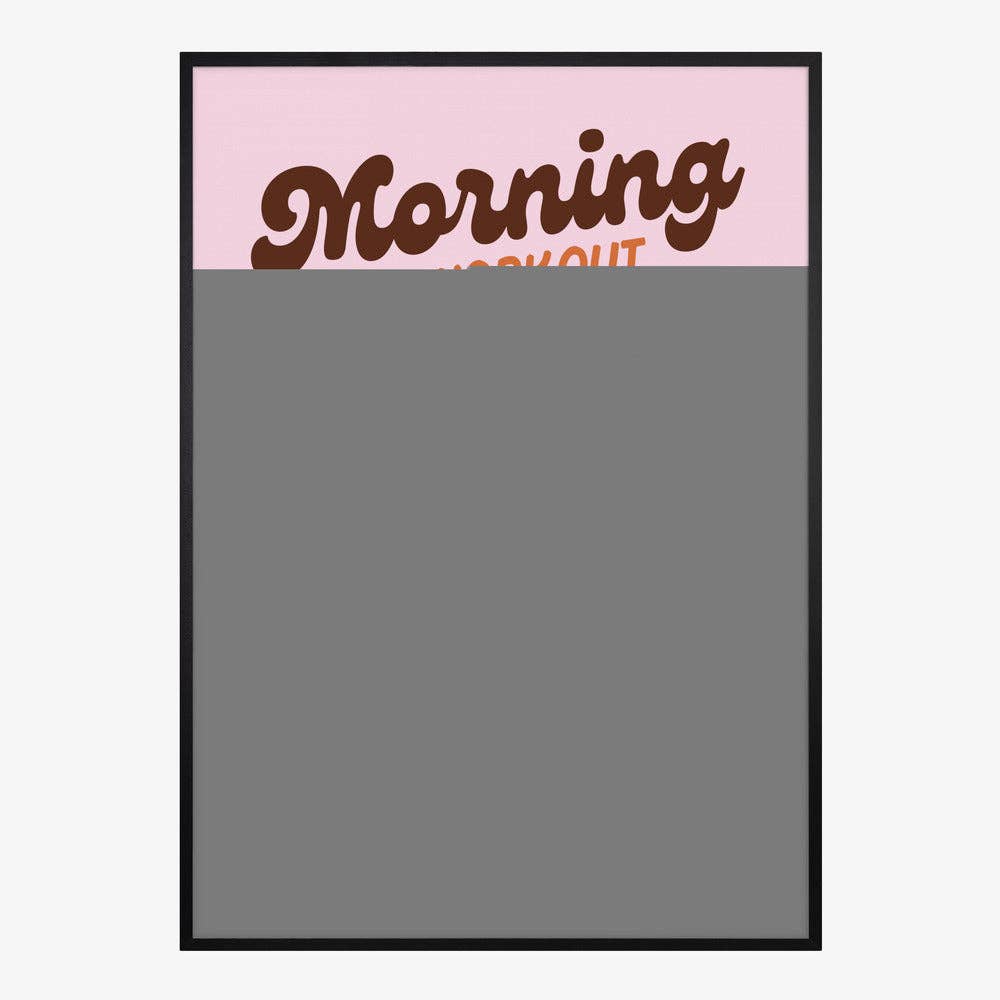 Impression artistique « Entraînement matinal au café » — Affiche rétro rose: Pas de cadre / 30x40 cm