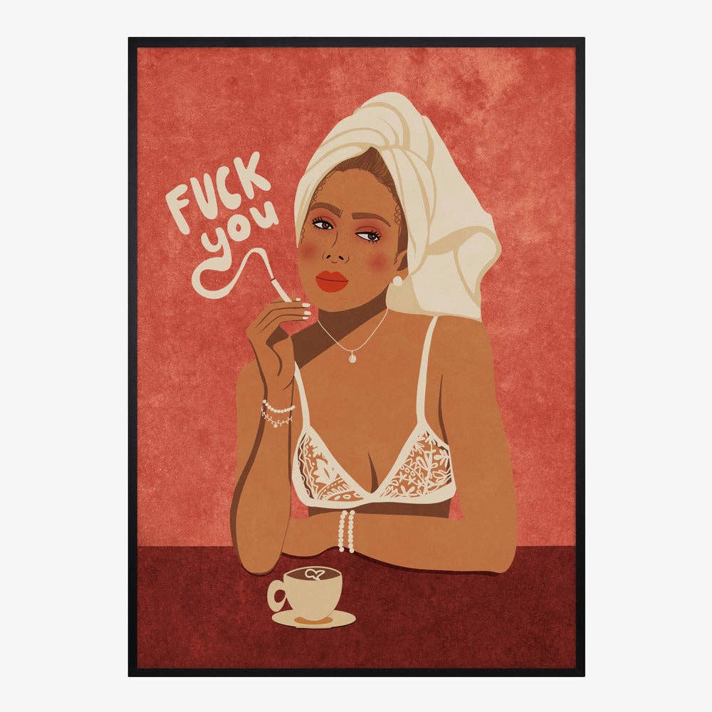 Impression d'art — Femme en smoking et turban en serviette - Pop éditorial: Pas de cadre / 30x40 cm
