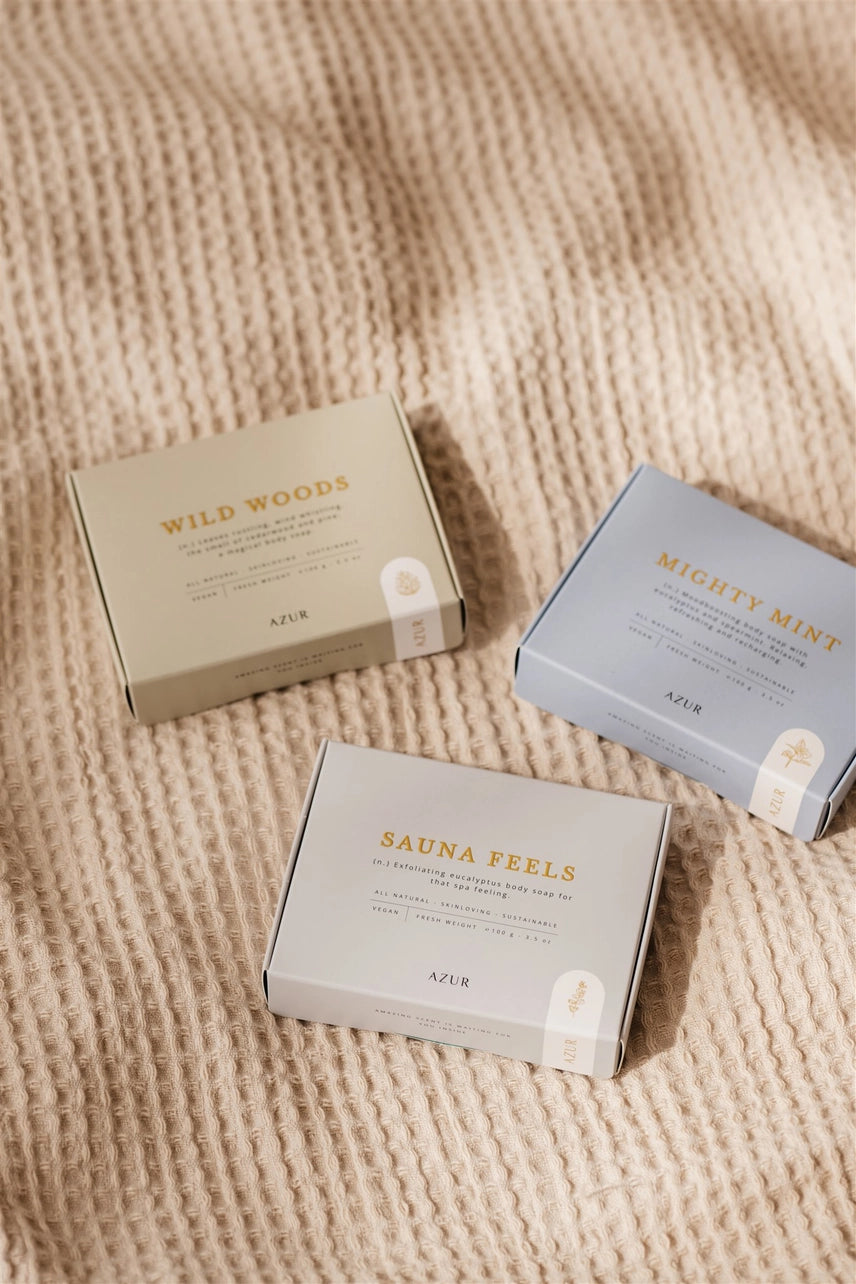 SAUNA FEELS | savon exfoliant au sel naturel parfum eucalyptus