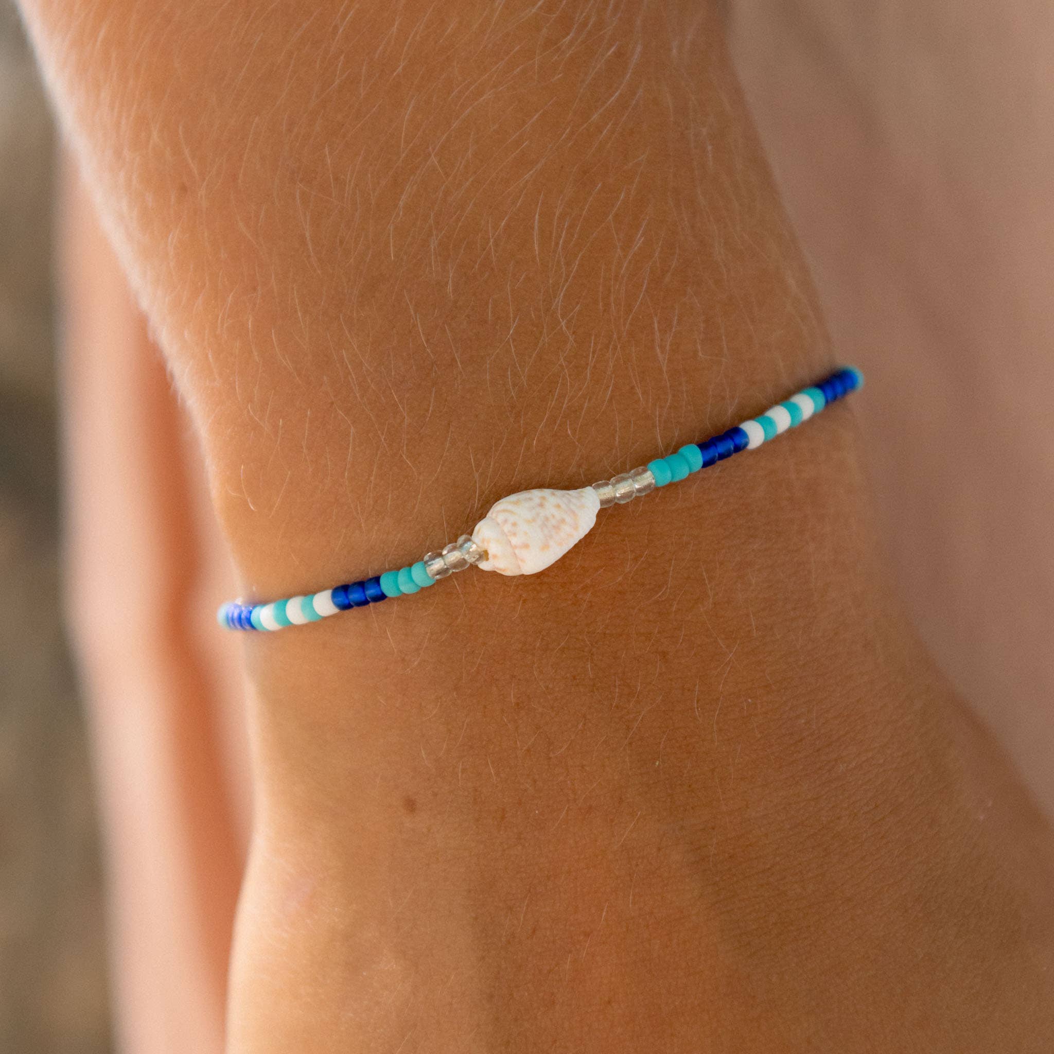 Bracelet Mauna Loa, bracelet perlé délicat et réglable: Pêche