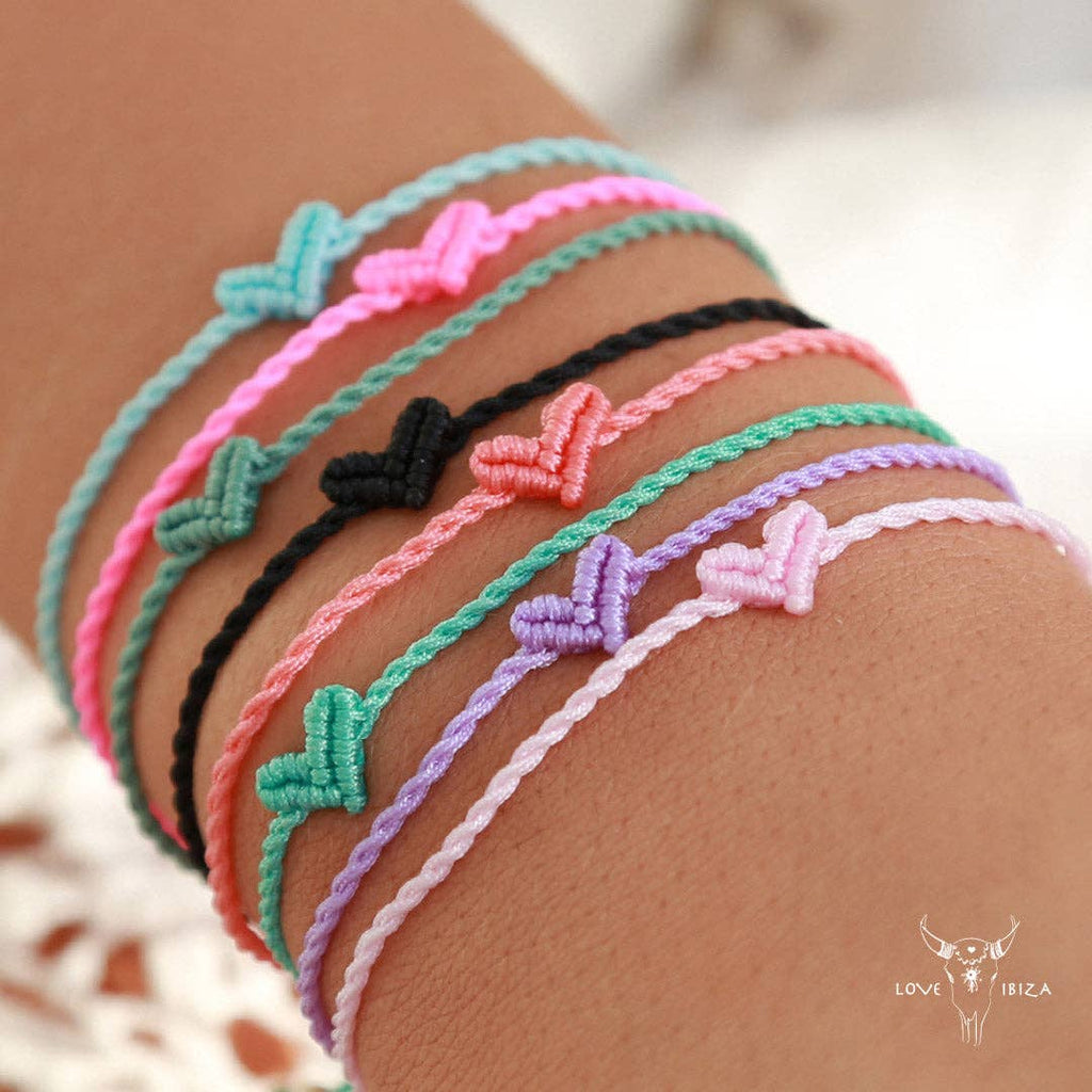 Bracelet rose Love Ibiza avec petit cœur