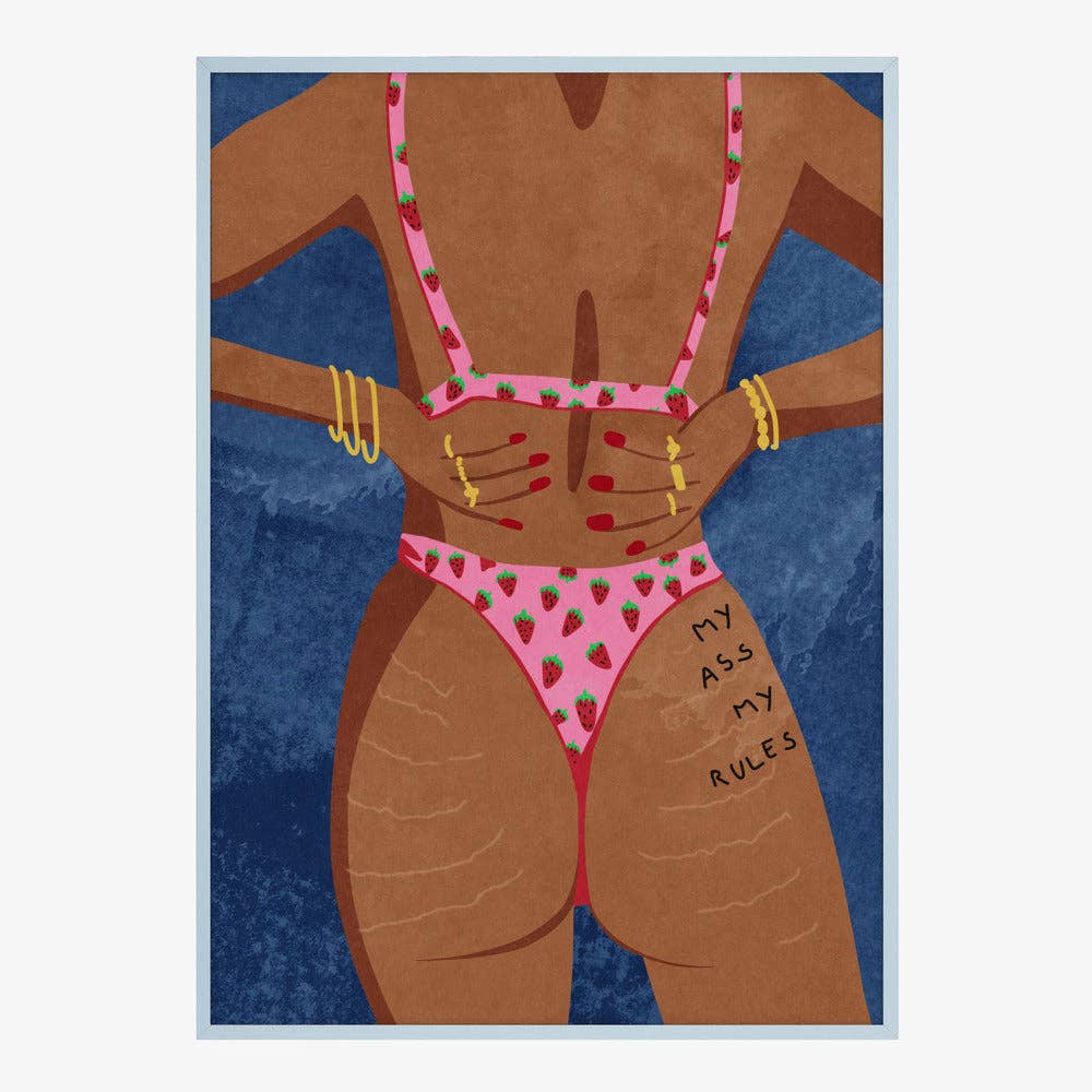 Affiche « Mon cul, mes règles » — Décor féministe pictural: Pas de cadre / 30x40 cm