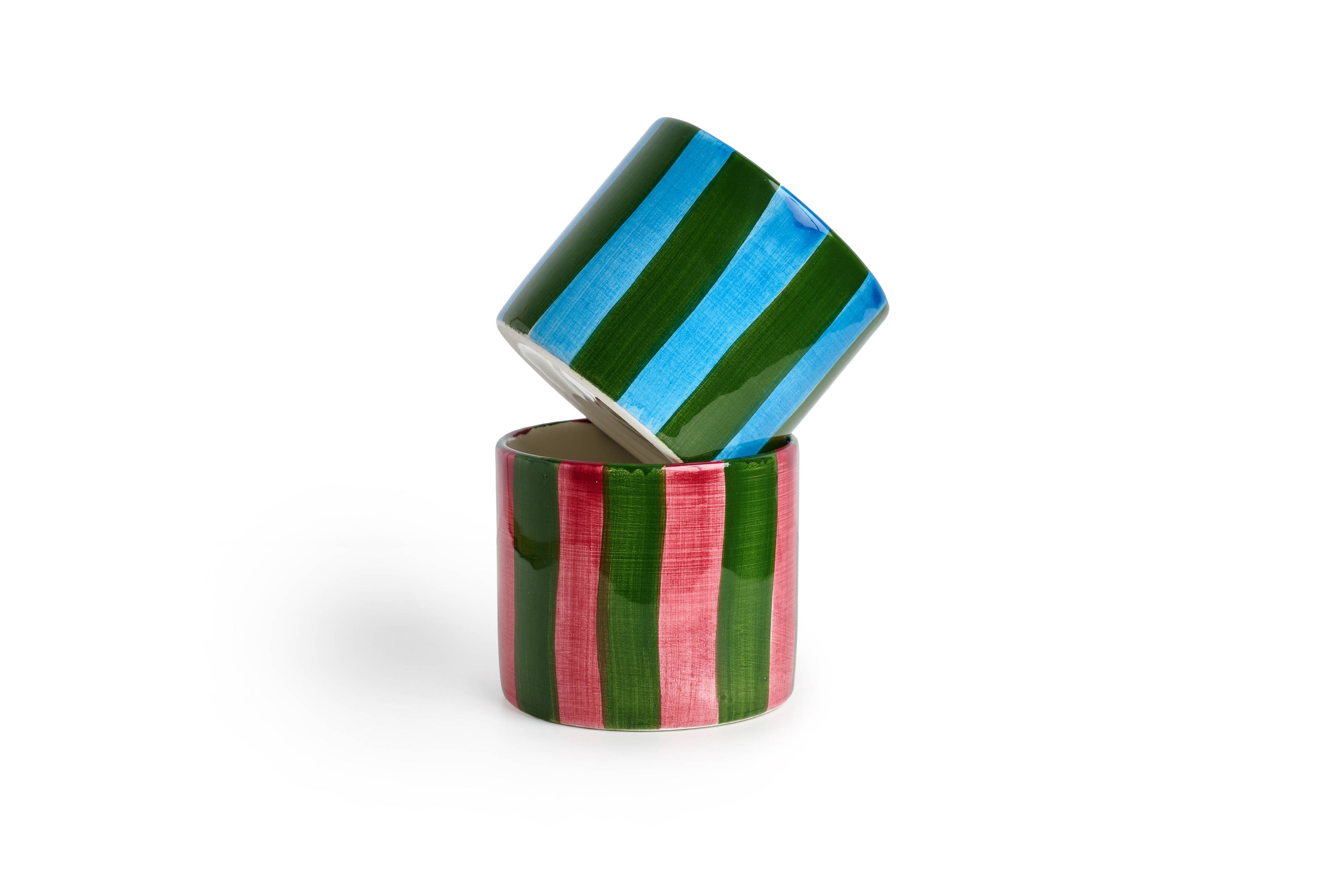 Ensemble de 2 tasses en céramique (Rayures de Vin)