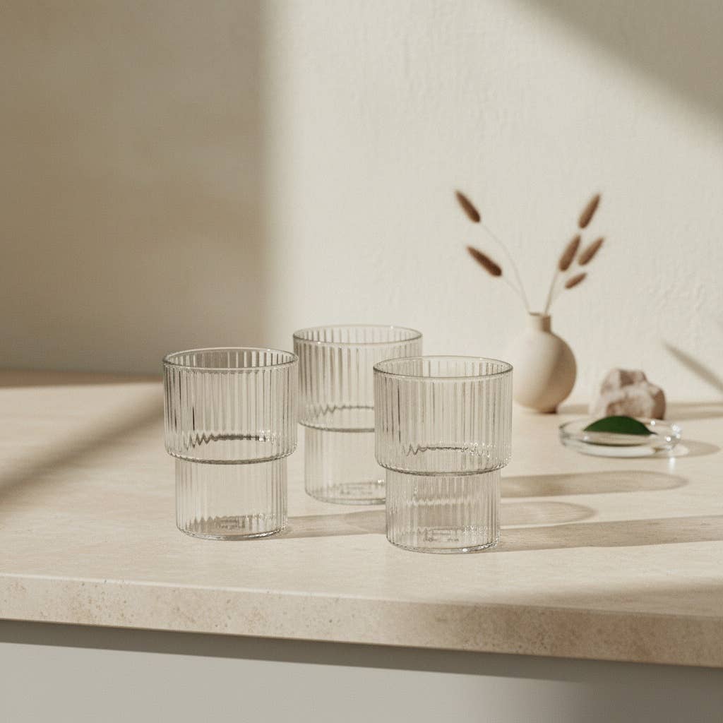 Ensemble de 4 verres ELLA RAYURES