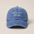 Casquette rose brodée « Mignonne mais psychopathe »: Blue