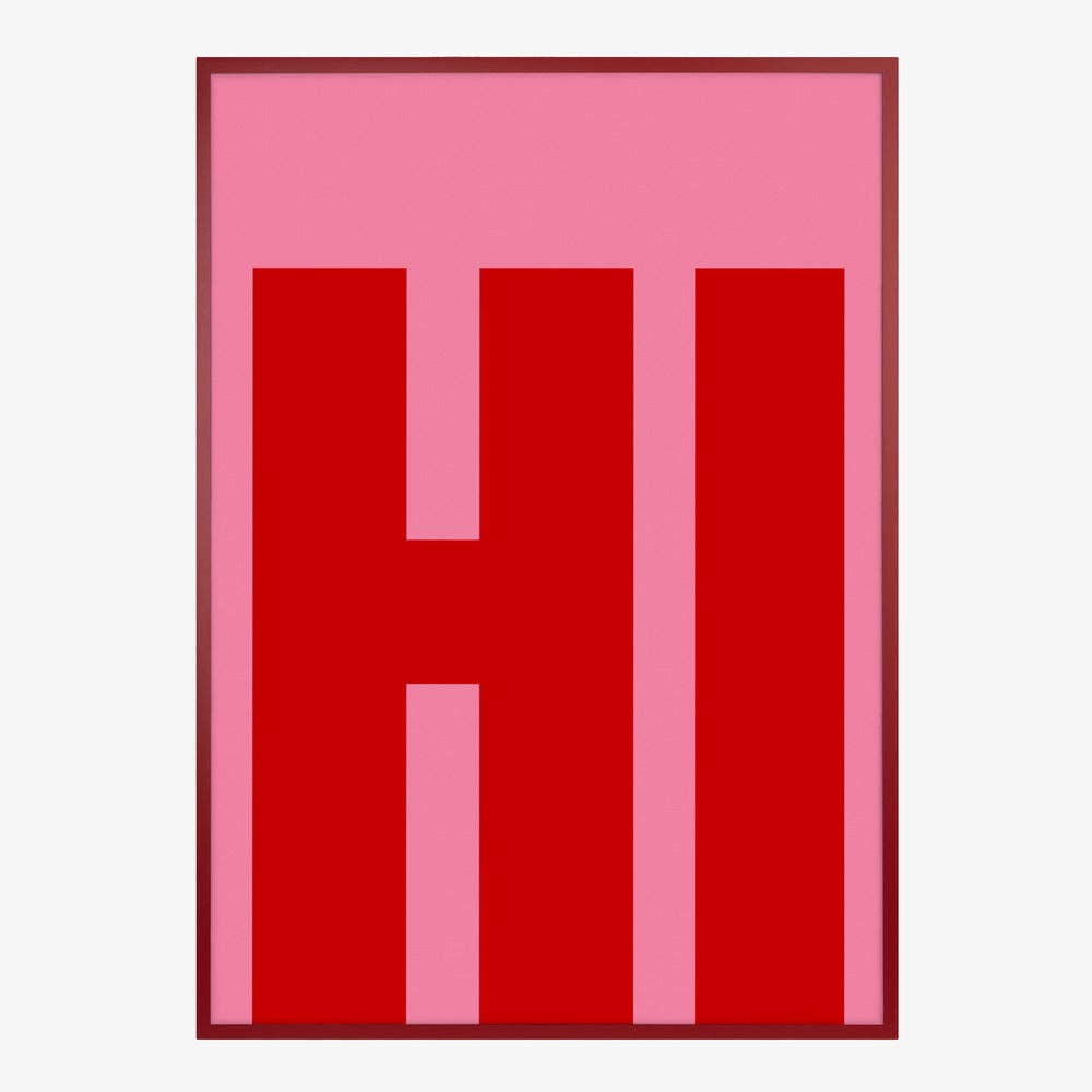 Impression artistique typographique « HI » — Poster graphique pop: Pas de cadre / 30x40 cm