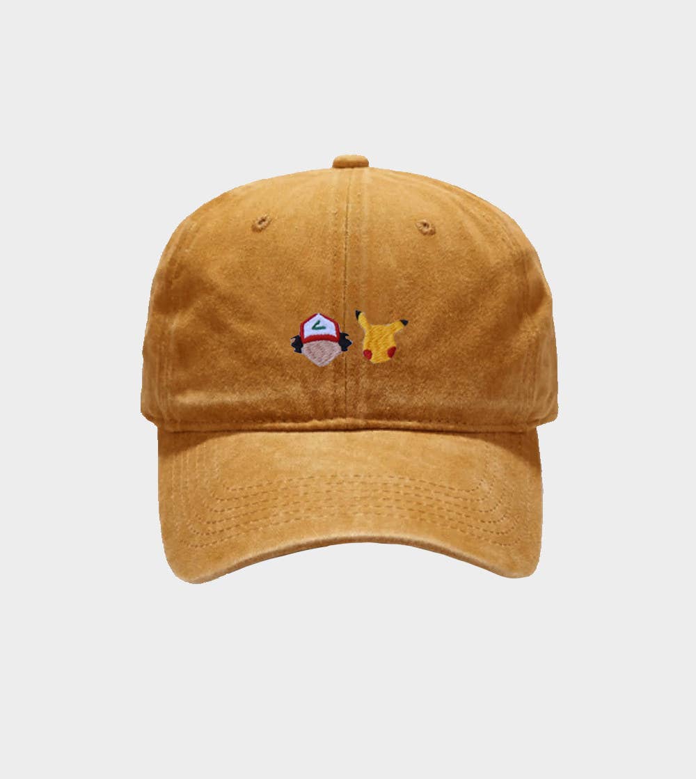 Casquette brodé - Sacha: Jaune vintage