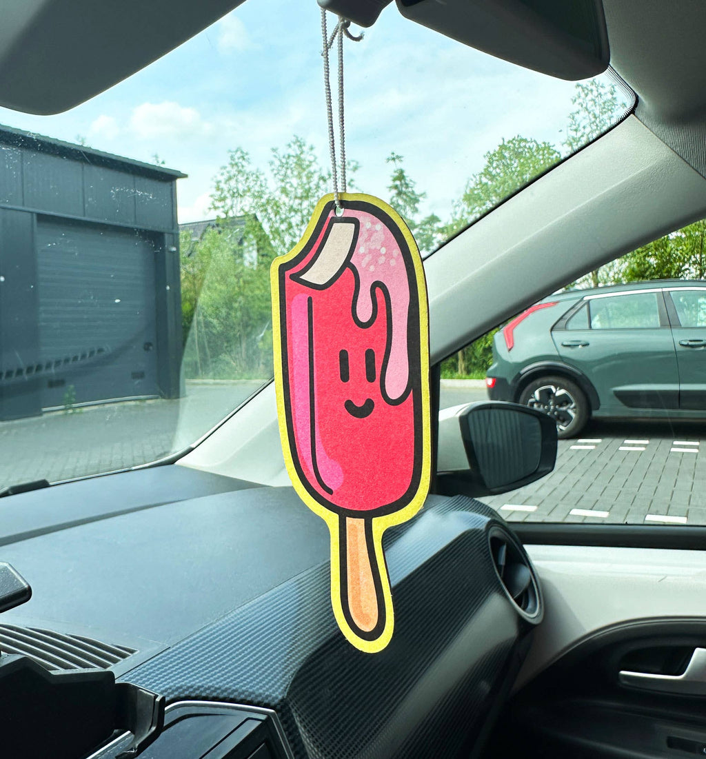 Désodorisant Fraise Glace pour voiture et intérieur: Assainisseur d'air+emballage