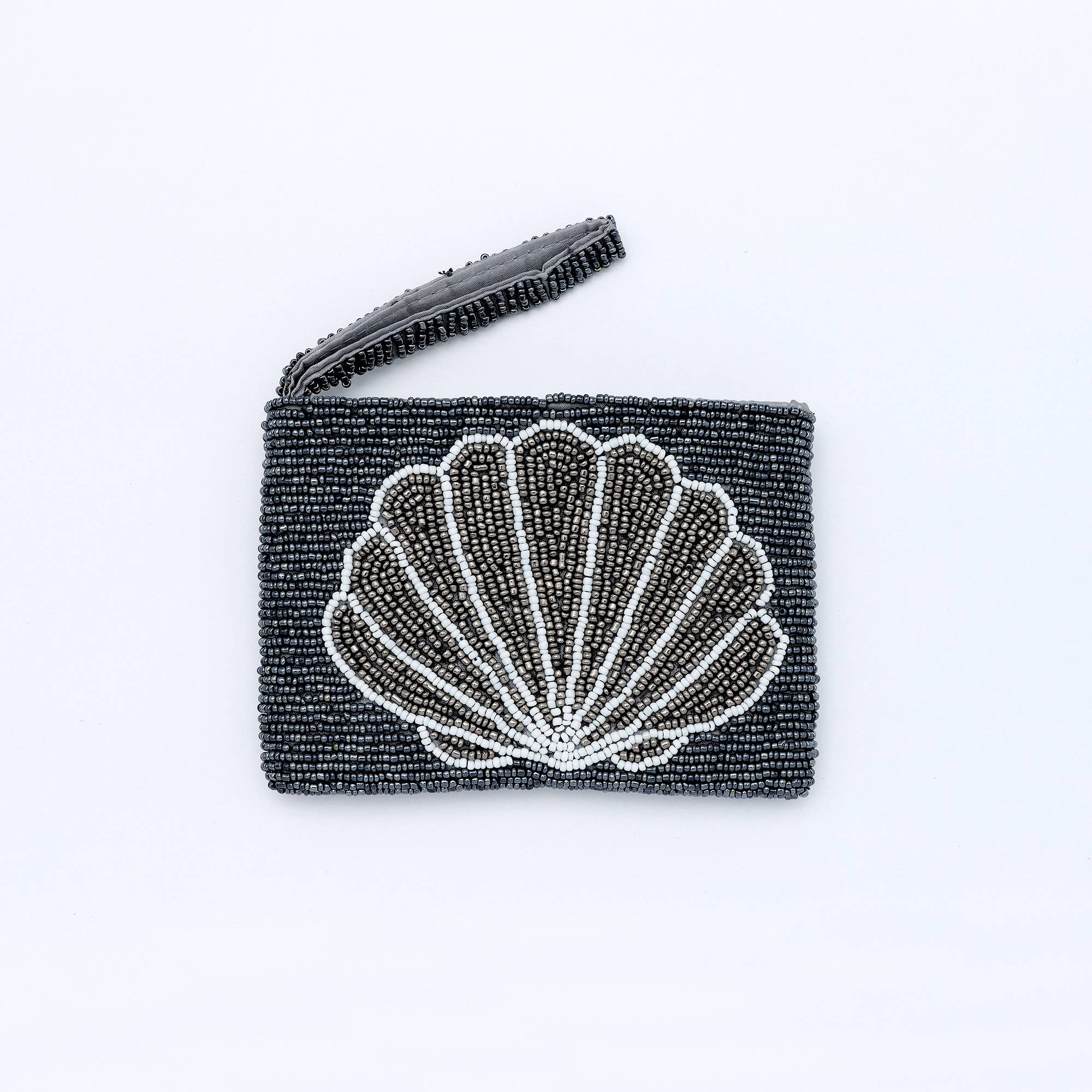 Petite pochette tropicale perlée: Black