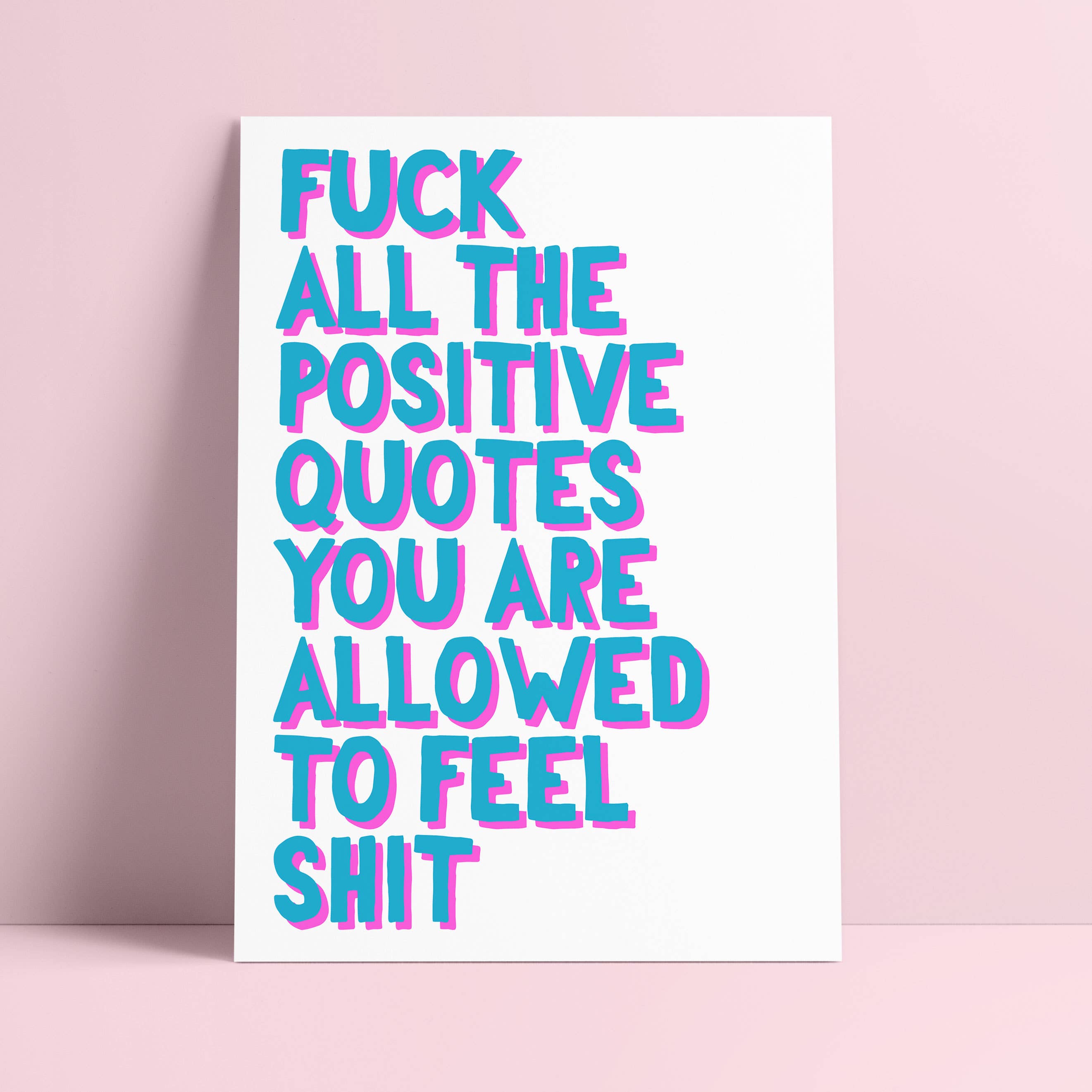 Carte Riso « Fuck all the positive quotes » : message frais et authentique