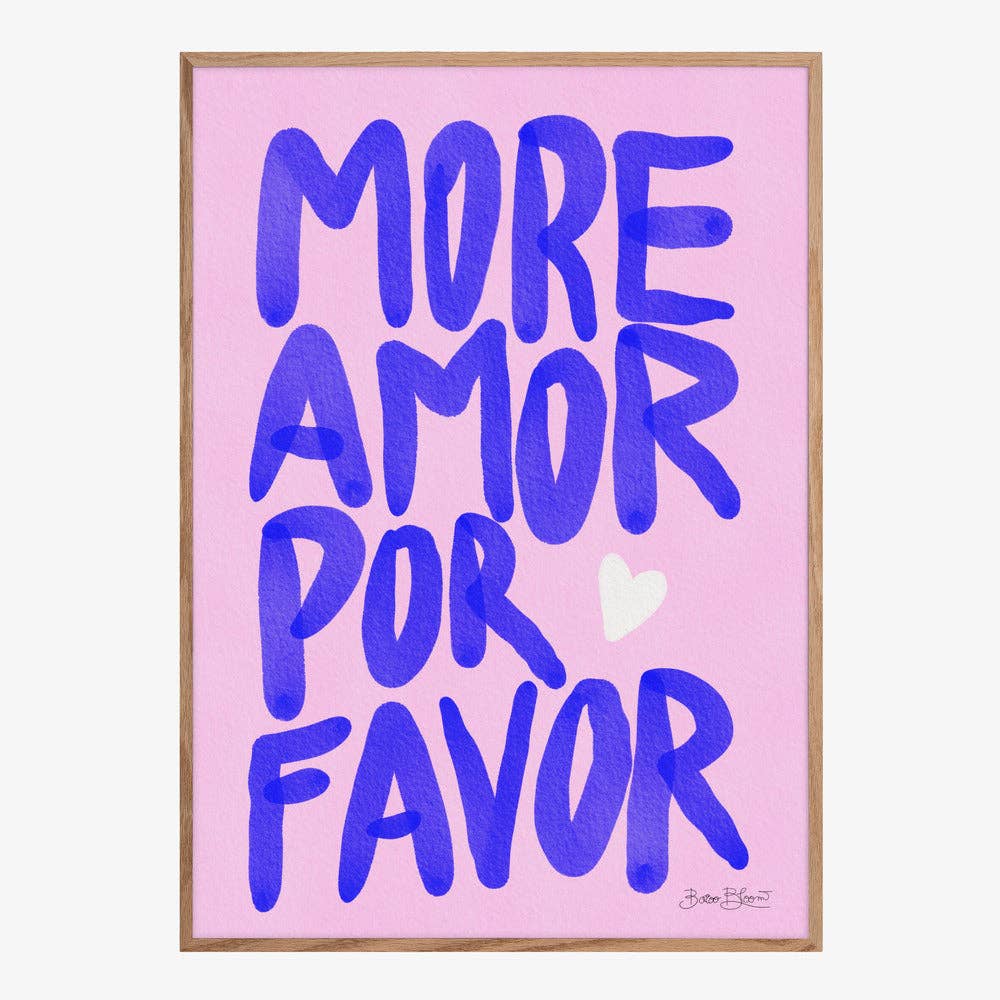 Affiche d'art « Plus d'amour, s'il vous plaît » — Peinte à la main: Pas de cadre / 30x40 cm