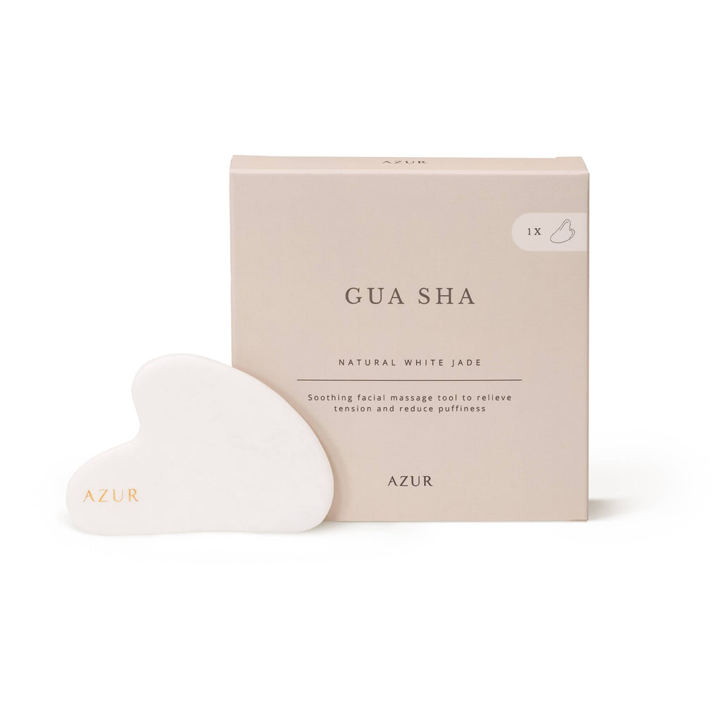 Outil de massage facial Gua Sha en jade blanc
