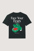 T-shirt unisexe noir « Face Your Fears » | L / Oversize