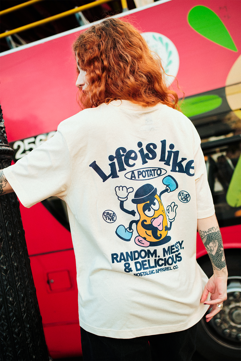 T-shirt naturel unisexe « Life is like a potato »: 2XL / Oversize