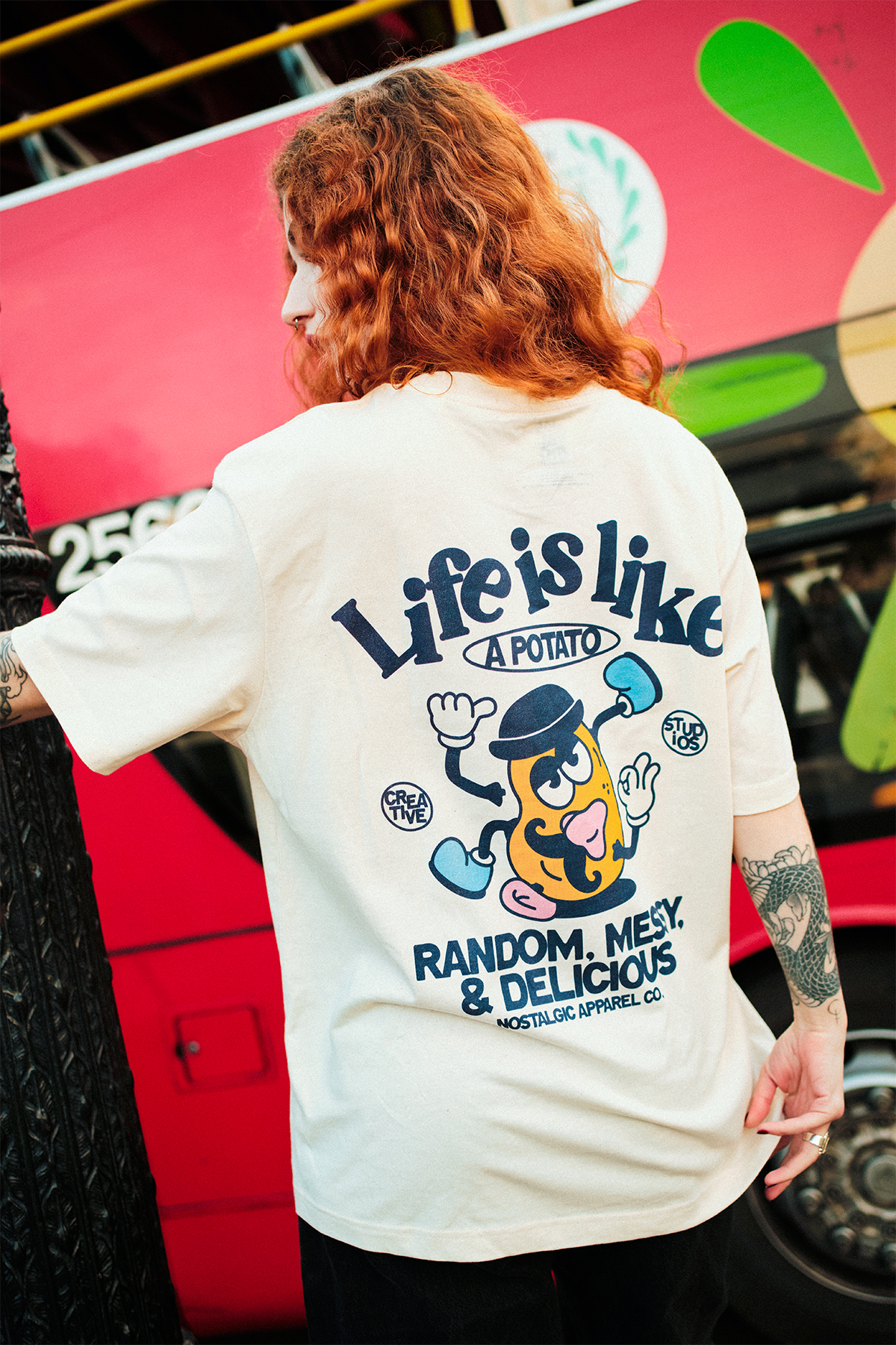 T-shirt naturel unisexe « Life is like a potato »: 2XL / Oversize