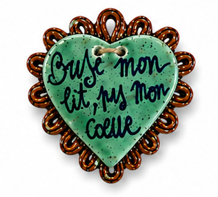 Ex-voto cœur en céramique artisanale – fait main dans le Jura