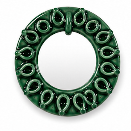 Miroir en céramique artisanale - Fait main dans le Jura