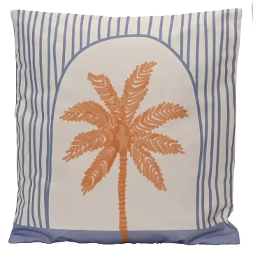 Coussin d'extérieur en polyester Palmtree bleu