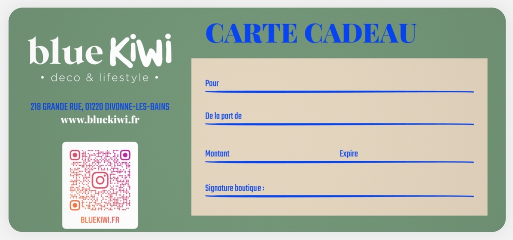 Carte cadeau Blue Kiwi