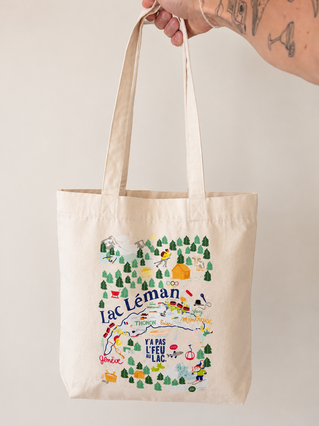 Tote bag Lac Leman - Exclu Blue Kiwi