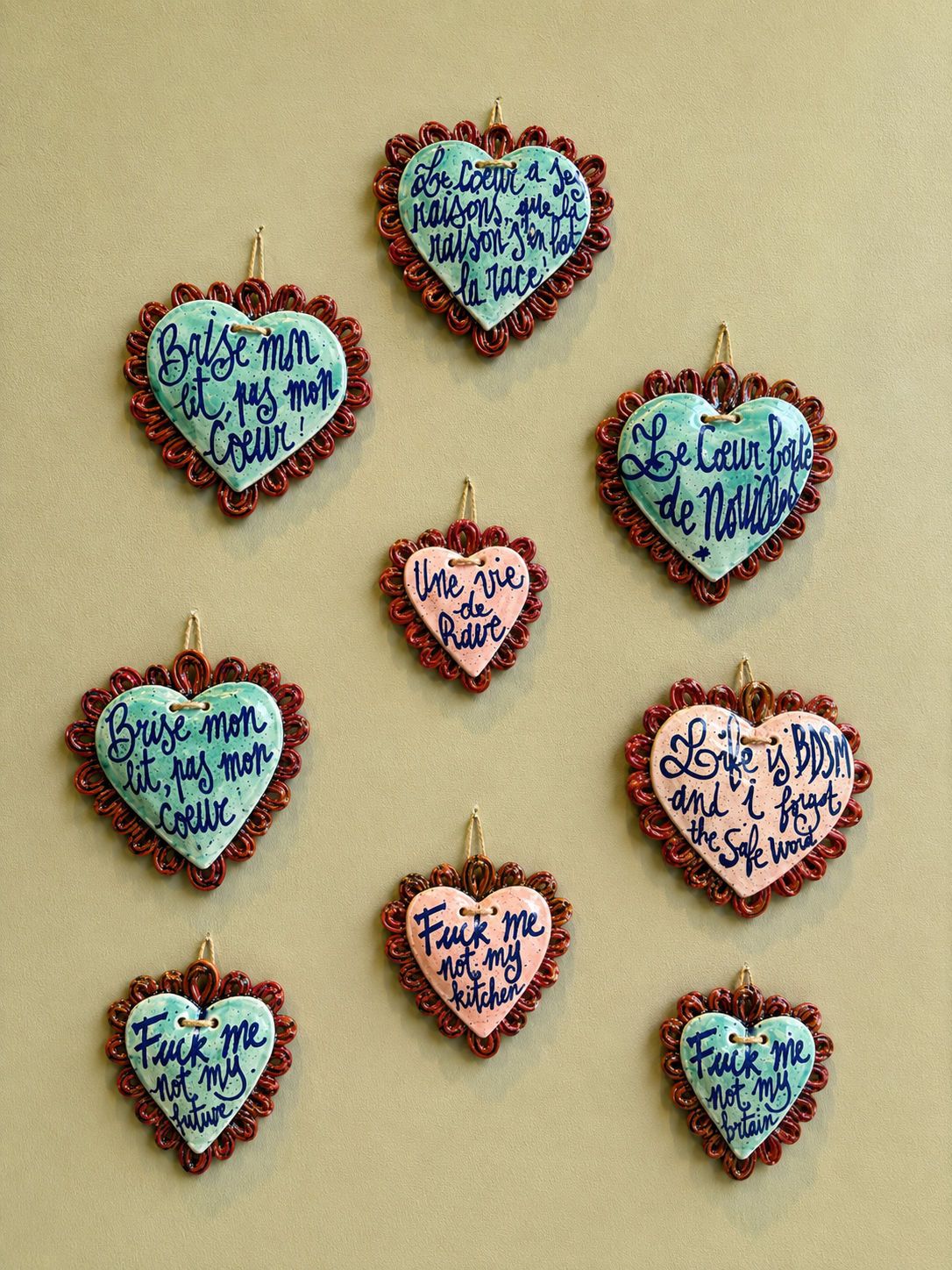Ex-voto cœur en céramique artisanale – fait main dans le Jura