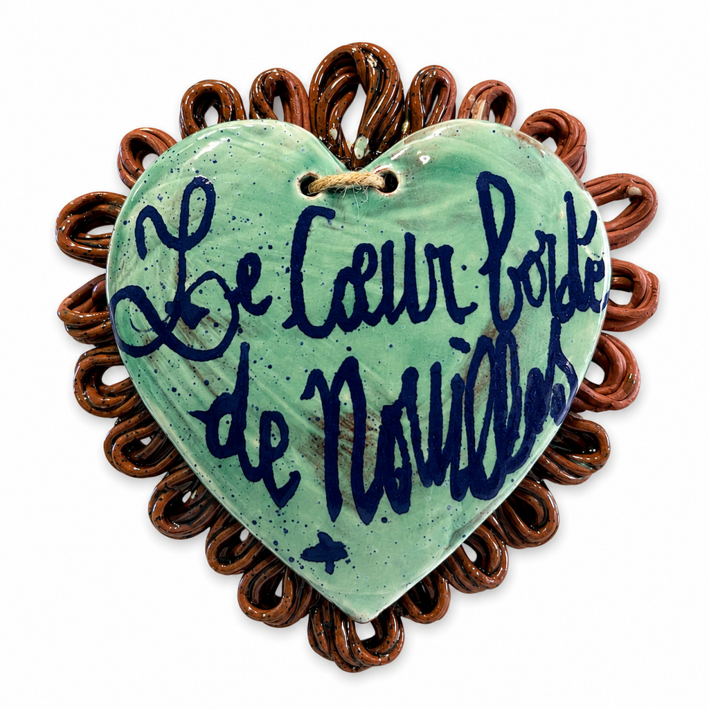 Ex-voto cœur en céramique artisanale – fait main dans le Jura