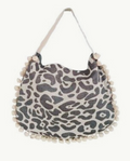 SAC DE PLAGE KEROS pompon NOIR & NATUREL