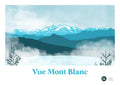 Affiche Vue Mont Blanc 29,7x42 cm - Exclu Blue Kiwi