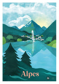 Affiche Alpes 29,7x42 cm - Exclu Blue Kiwi