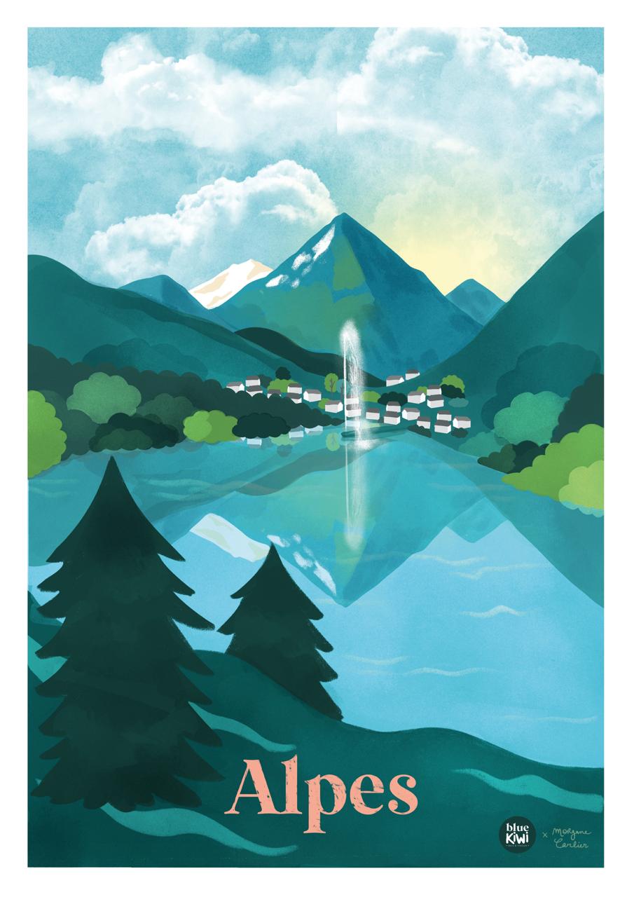 Carte postale Alpes - Exclu Blue Kiwi