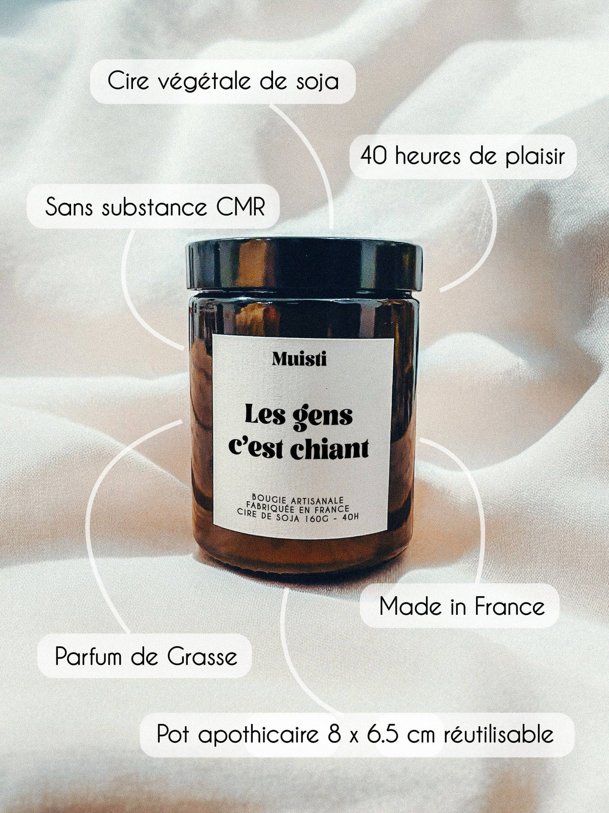 Bougie Parfumée - Les gens c'est chiant: Bois Précieux