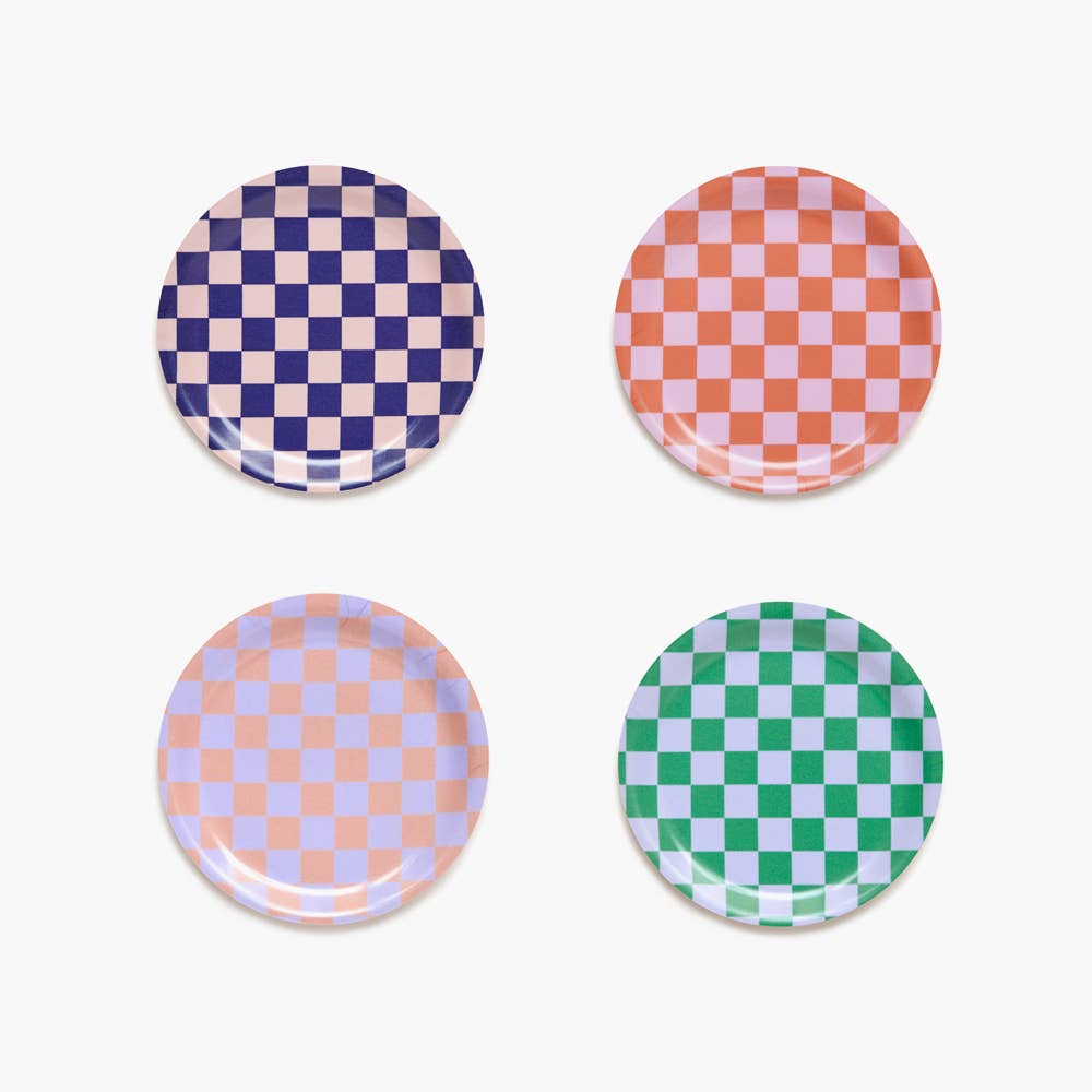 ENSEMBLE DE 4 SOUS-VERRES CHECKER - Fresh Mix - 11 cm