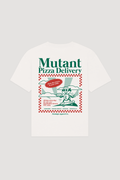 T-shirt unisexe blanc cassé « Mutant Pizza Delivery » | L / Oversize