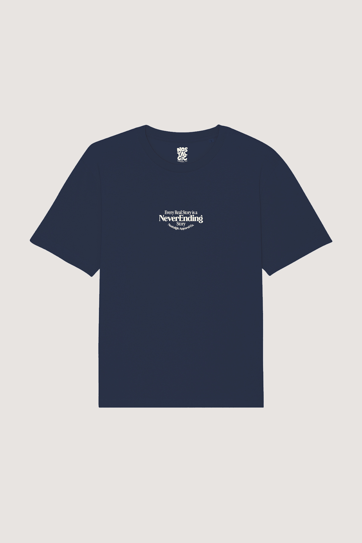 T-shirt unisexe Neverending en bleu foncé: M / Oversize