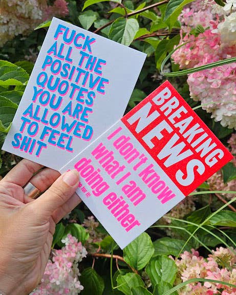 Carte Riso « Fuck all the positive quotes » : message frais et authentique