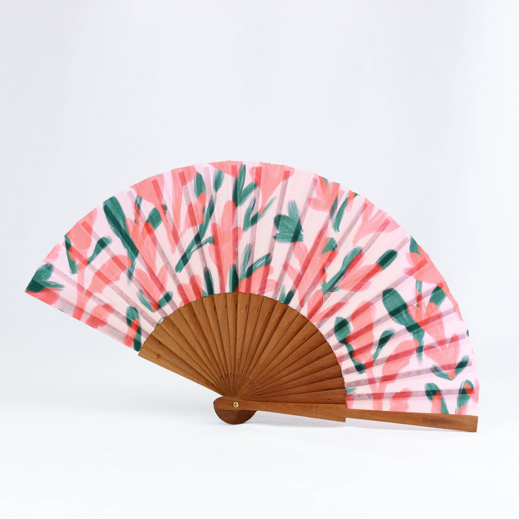 Ventilateur rose et vert