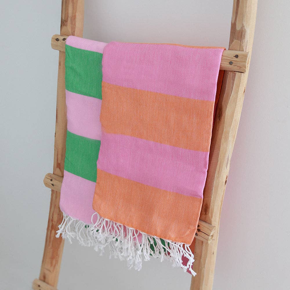 Serviette hamam orange/rose