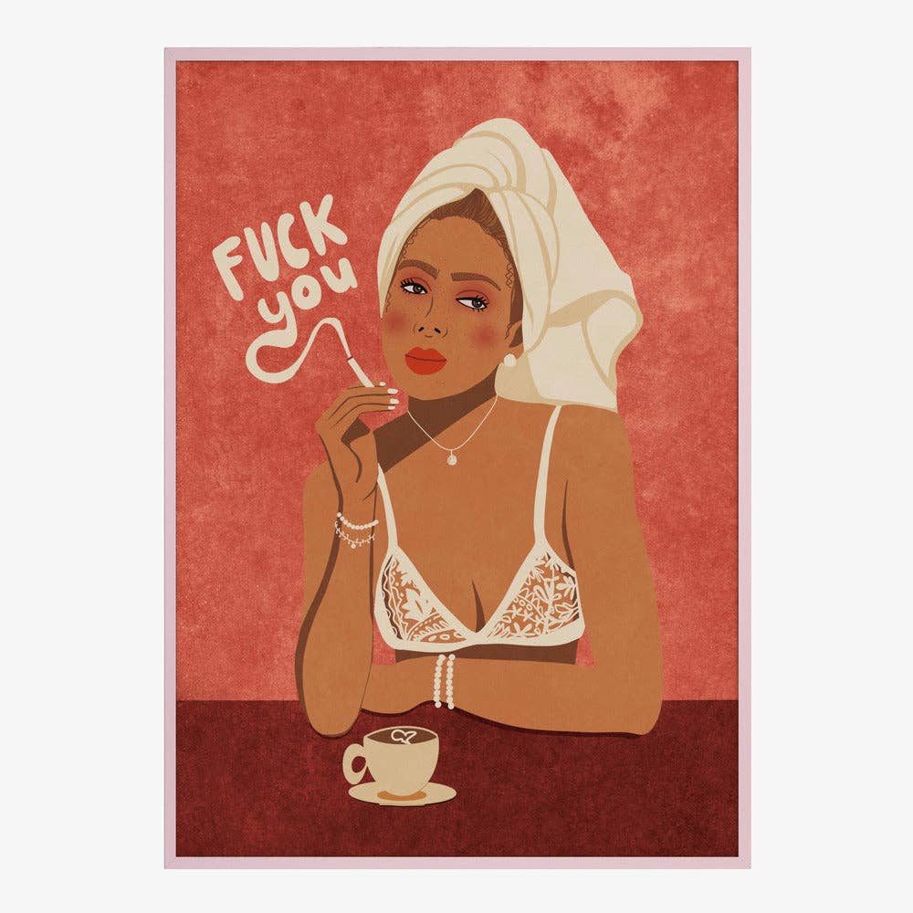 Impression d'art — Femme en smoking et turban en serviette - Pop éditorial: Pas de cadre / 30x40 cm