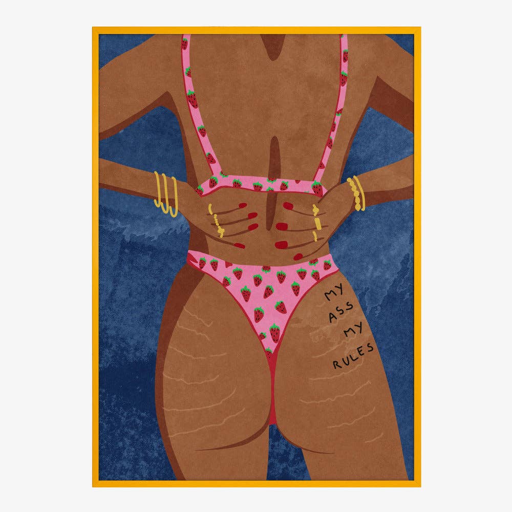 Affiche « Mon cul, mes règles » — Décor féministe pictural: Pas de cadre / 30x40 cm
