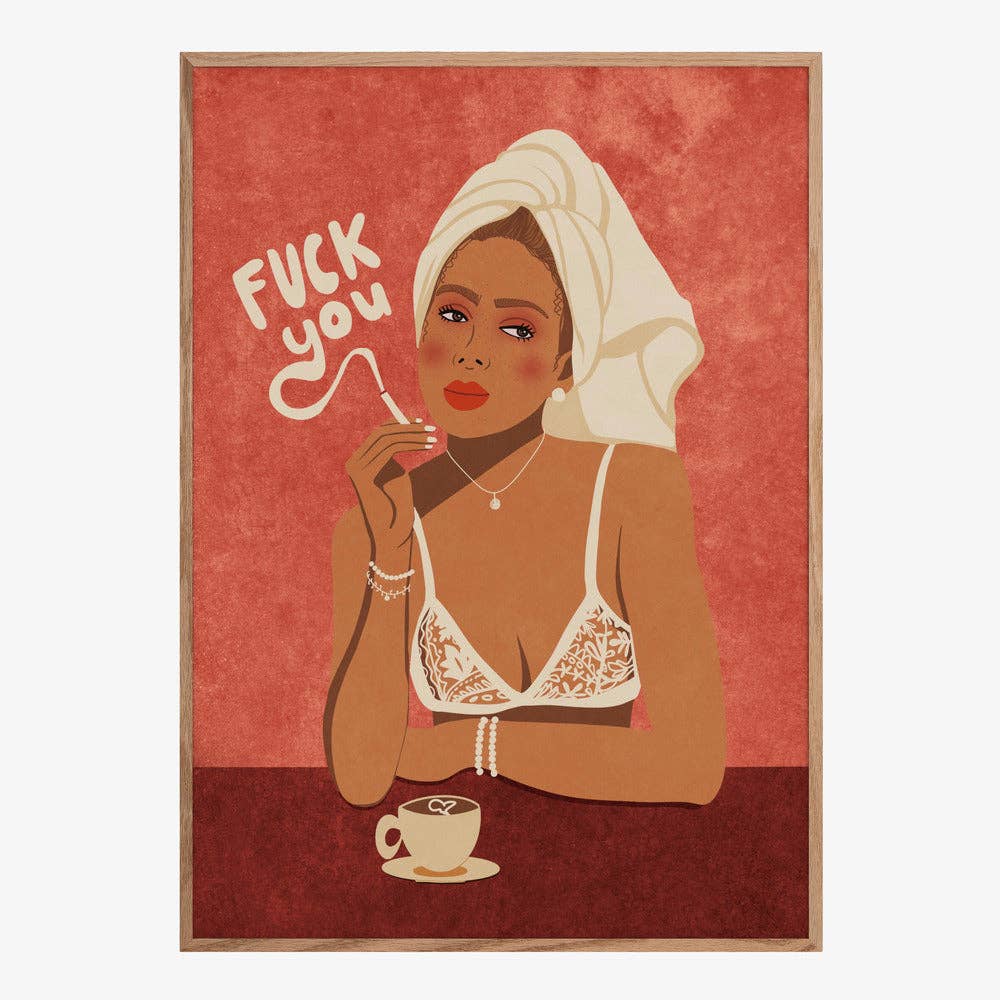 Impression d'art — Femme en smoking et turban en serviette - Pop éditorial: Pas de cadre / 30x40 cm