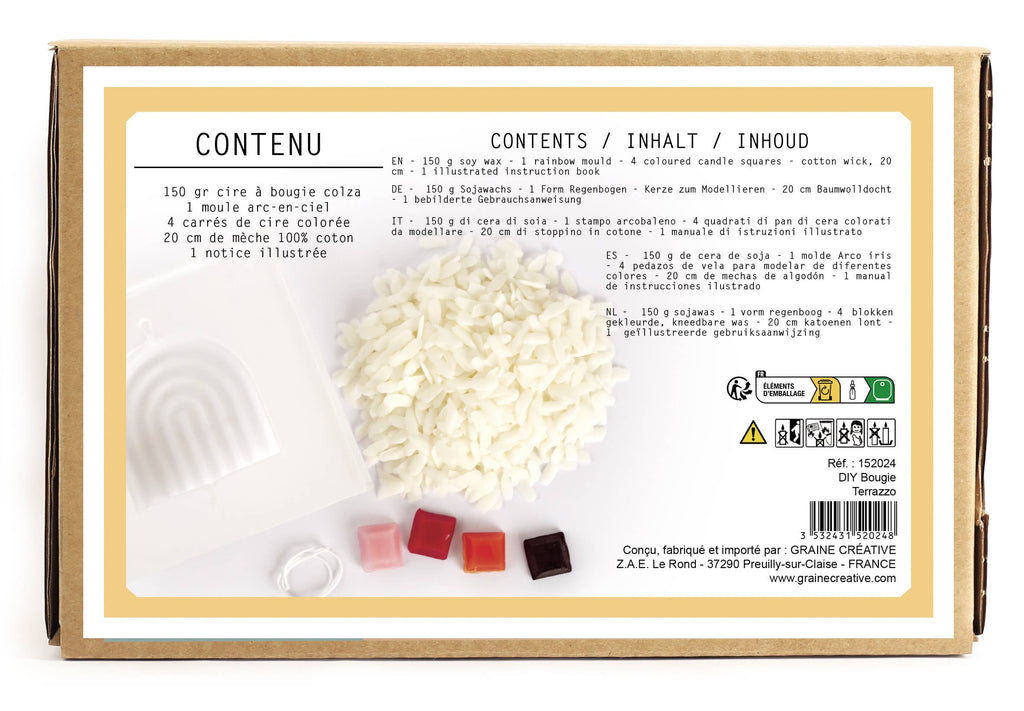 KIT DIY BOUGIE TERRAZZO ARC EN CIEL