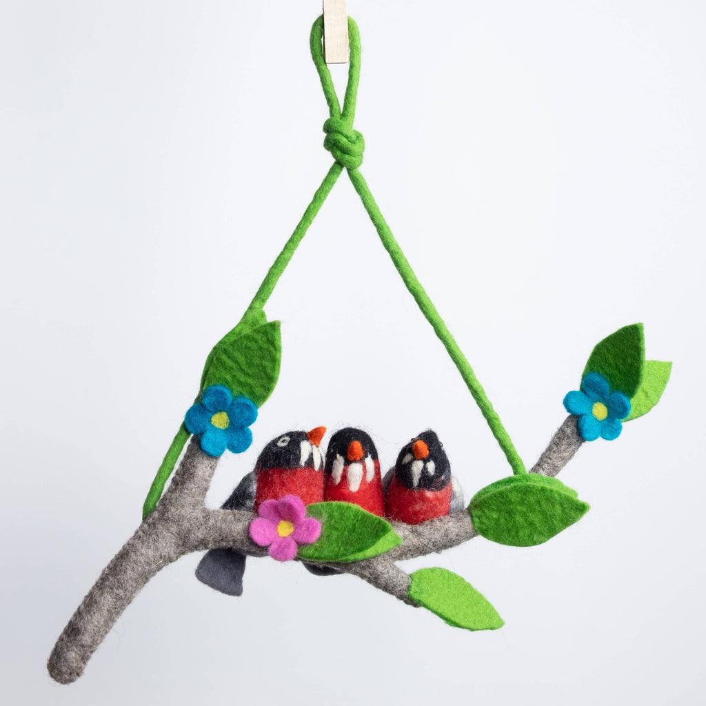Mobile pour bébé - Décoration de chambre d'enfant - Rouge-gorge