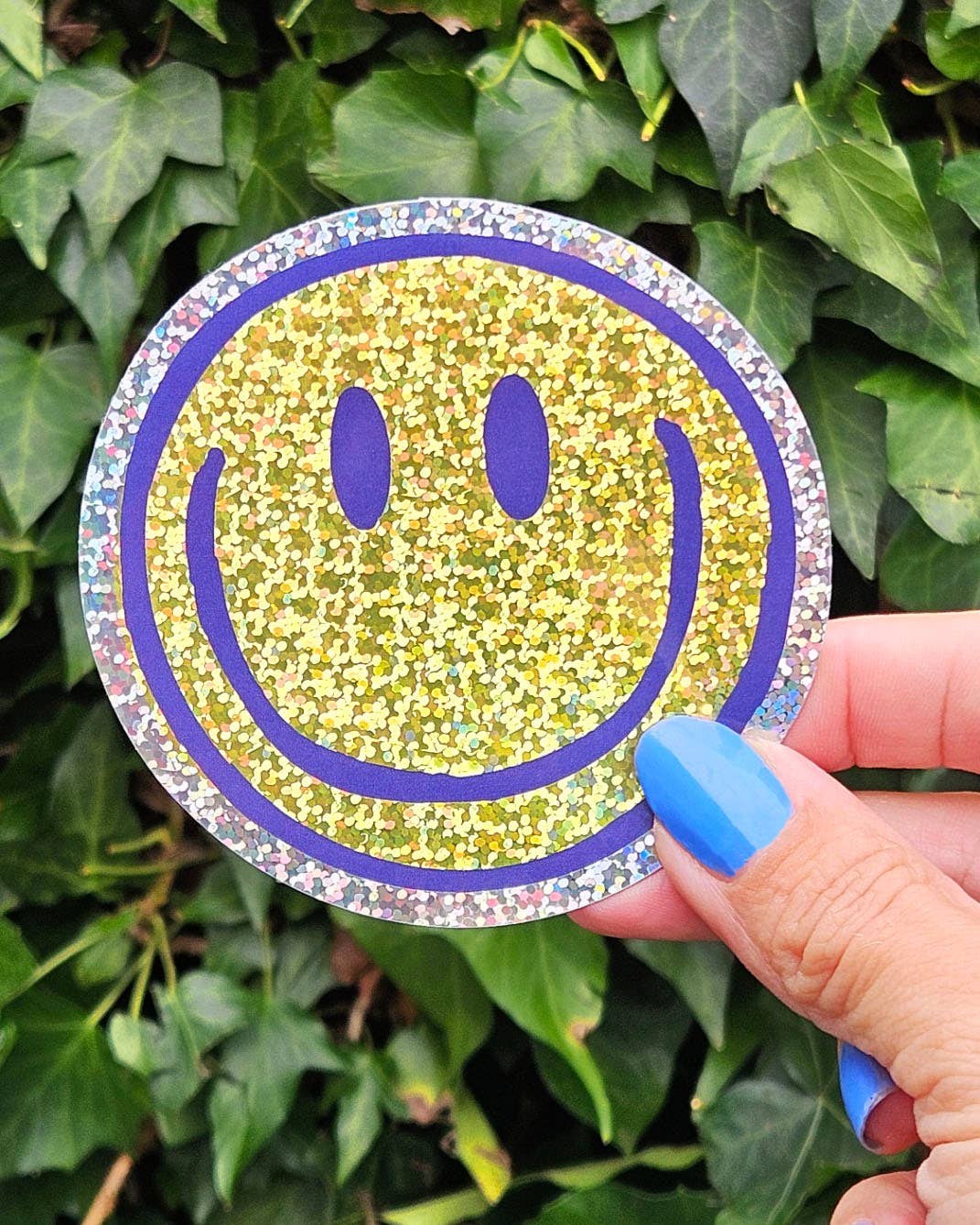 Autocollant pailleté Smiley – Ambiance rayonnante et positivité