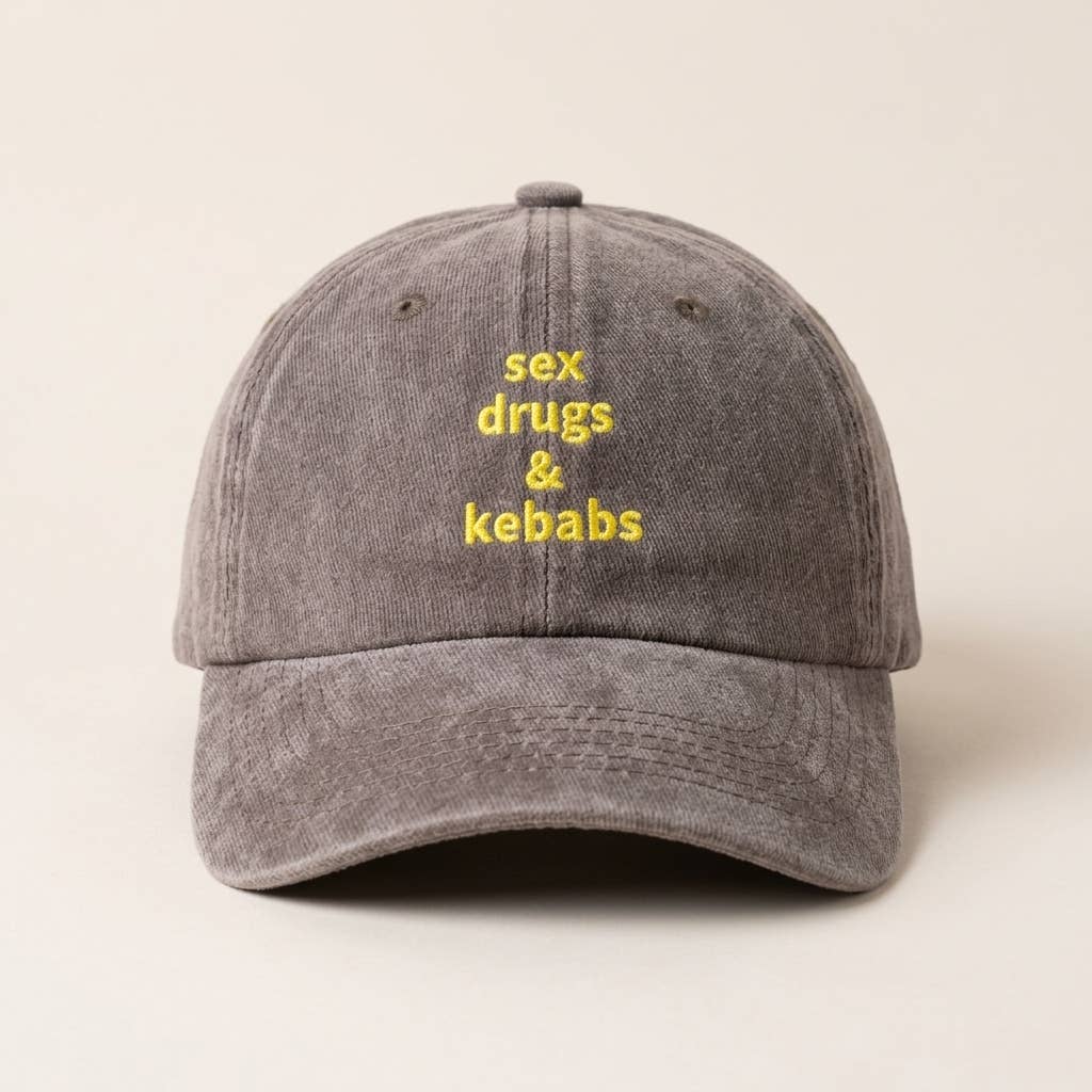 Casquette grise brodée « Sex Dr*gs & Kebabs »: Vert